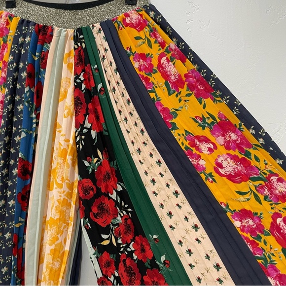 Anthropologie Spirited Patchwork Striped Wide Leg Pleated Pants Women's XS - Picture 7 of 16